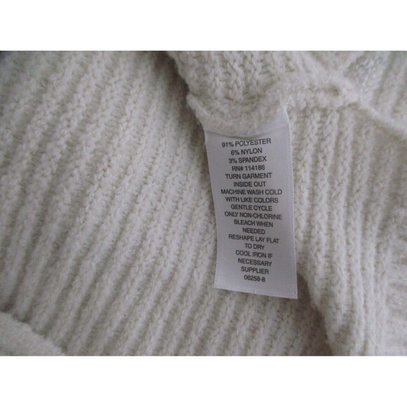 Liz Claiborne Pullover Sweater Size M Ivory Long Sleeve - Picture 4 of 5